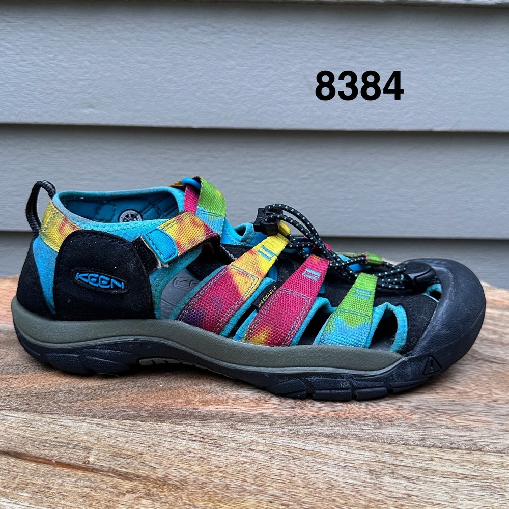 KEEN Newport H2 Kids Tie Dye Black Blue Water Sandals 1018441 Size 5 US 37 EU